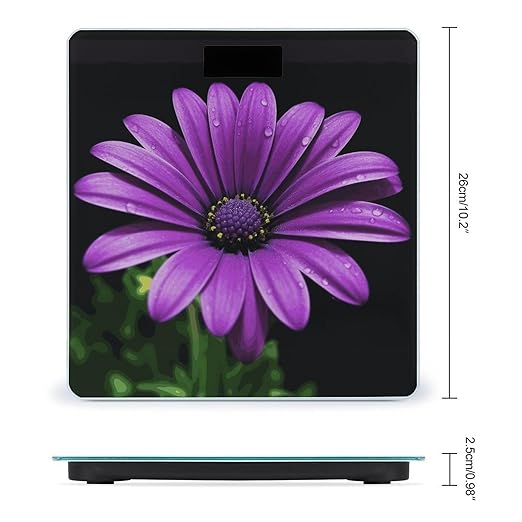 Purple Daisy Bathroom ScaleHighly Accurate Digital Weighing Machine for People Bright LED Display Weight Scale for The Aldult Home Use