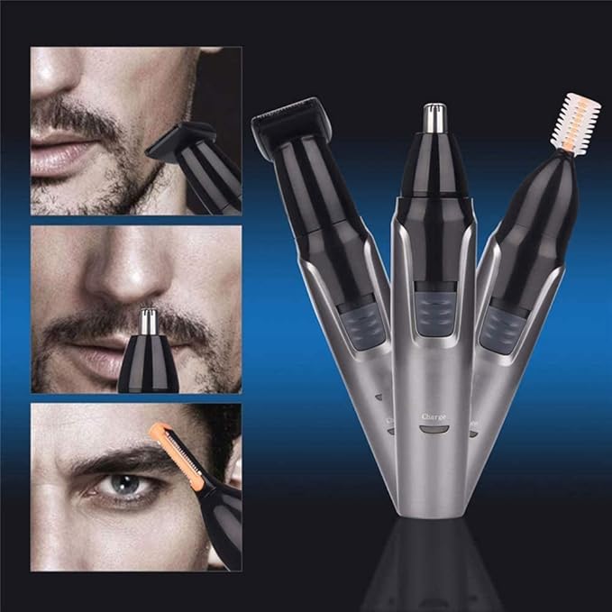 3 in 1 Ear and Nose Hair Trimmer for Men and Women Rechargeable Waterproof Eyebrow Hair Remove Facial Hair Trimmer for Bathroom Travel Hotel Easy Cleansing