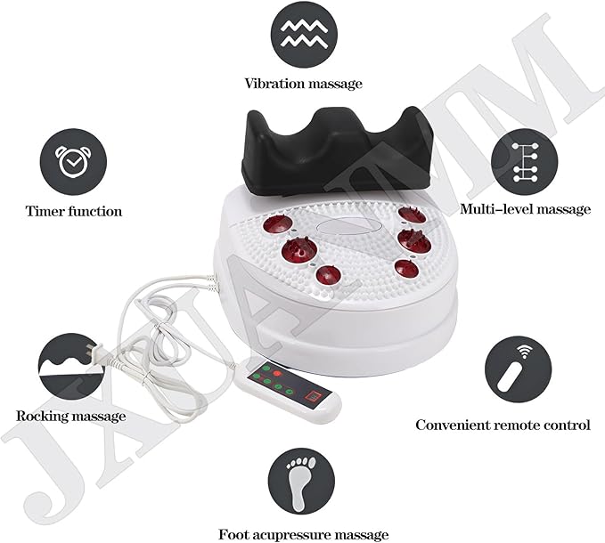 Fitness Blood Chi Machine Swing Foot Massager with Wire Control Passive Aerobic Exerciser for Vitality Swing Shaking Exercise Foot Massager Machine with Comfortable Padded Ankle Cradle