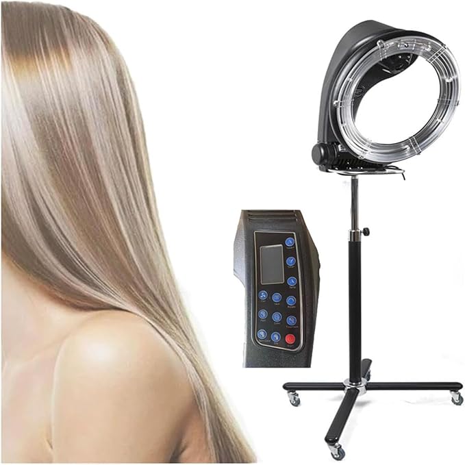 1200W Orbiting Wall Mount Hair Dryer Standing Professional Salon Hair Spa Color ProcessorSalon Dryerwith Adjustable Timer and TemperatureVertical