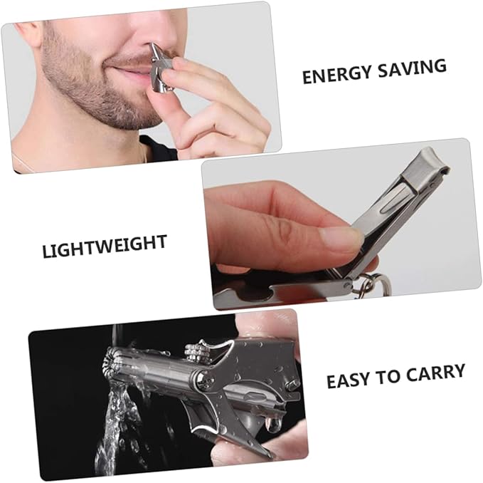 MERRYHAPY 3sets Men Nose Hair Clipper Portable Nose Hair Trimmer Removal for Men Scissors