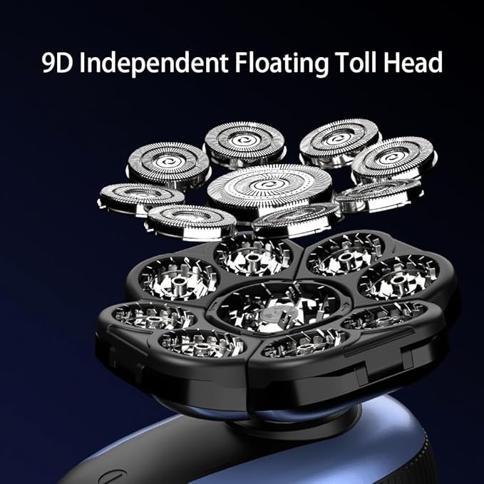 Head Shaver for Men 6 in 1 Electric Shavers for Bald Men Razor Upgraded 9D Floating Cutter Grooming Head Shaver Wet and Dry Cordless Trimmer