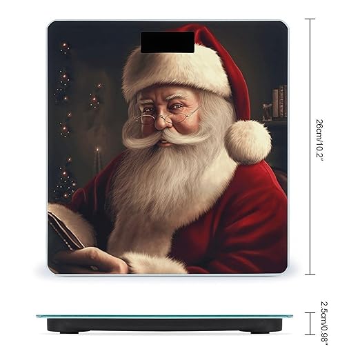 Christmas Santa Weight Scale for Body Weight Digital Bathroom Scale High Capacity Accurate Digital Weighing Scales and Easy-to-Read on Backlit LCD Display Scales