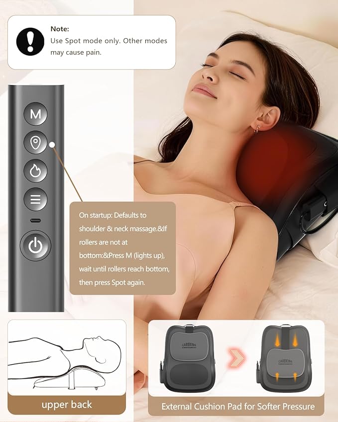 Up &amp Down Shiatsu Back Massage with Heat –External Adjustable Cushion Pad 3D Kneading Massage Pillow for Lower Back Neck Shoulder Leg Pain Relief Deep Tissue for Office Chair &amp Home (Blac