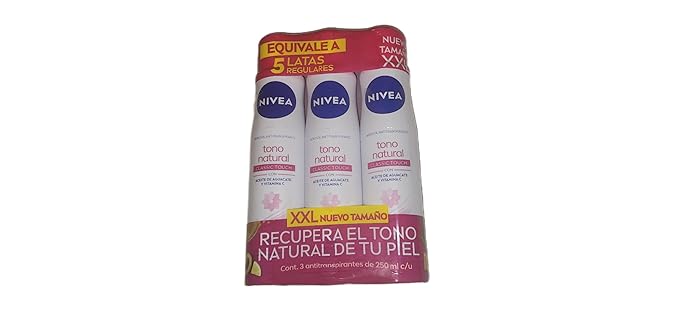Nivea Aclarado Natural Aerosol Whitening Deodorant 3 Bottles1 Fl Oz