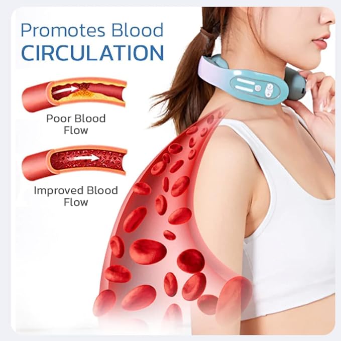 2023 Lymphatic Drainage Massager EMS Neck Acupoints Lymphvity Massager Device 12 Modes Neck Massager Portable Lymphatic Relief Neck Massager for Pain Relief Deep Tissue (2PC)
