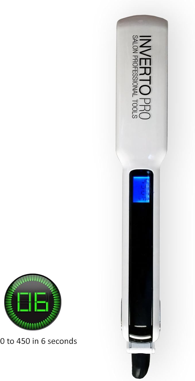Professional Flat Iron Hair Straightener (110V White) Pro Silver Titanium Plates 1.5 for Keratin Treatments and Salon Heavy Duty Compatible with HSI Flat Iron
