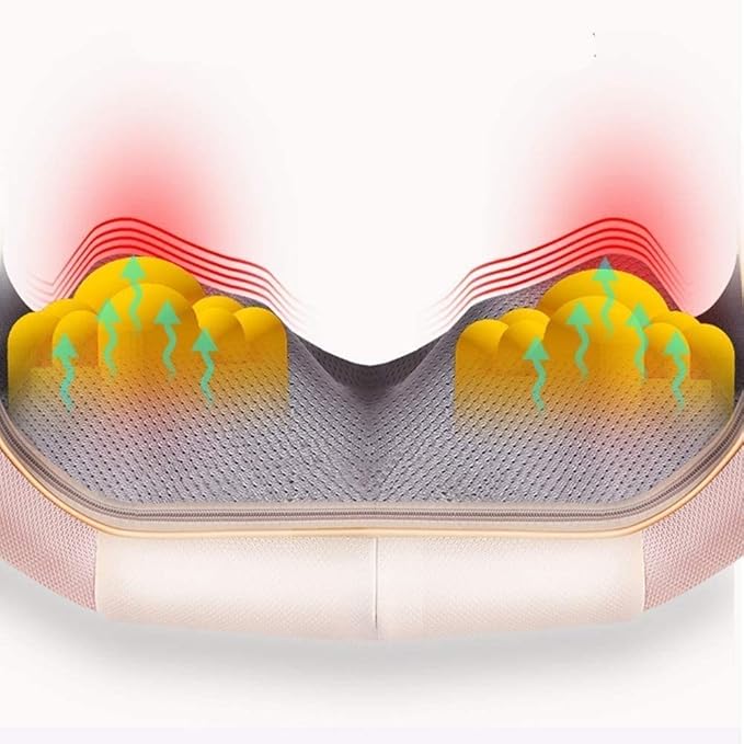 Shiatsu Back and Neck Massager with Heat Deep16 Kneading Nodes Soothes Muscles Tissues Relief Electric MassagerKneading Massage for Neck Back Shoulder Foot and Legs Use at Home Car Office