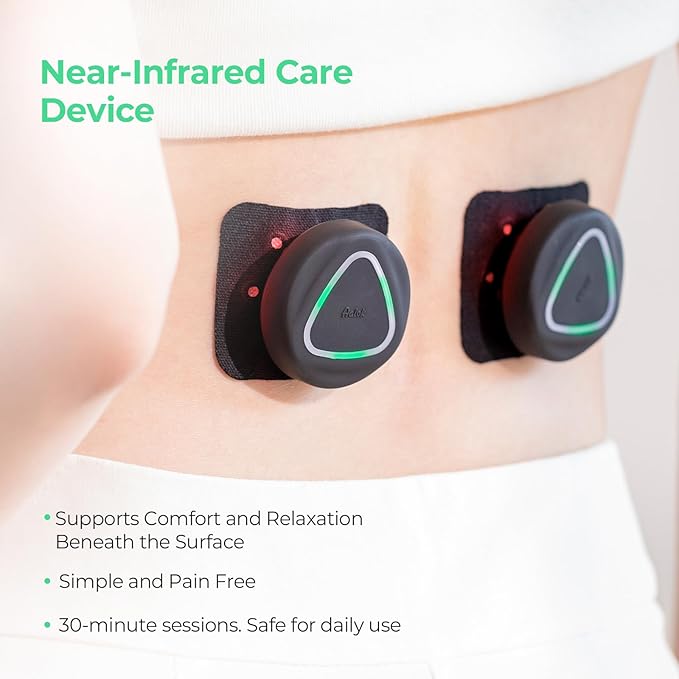 Aalok Patch Double | Near Infrared &amp Red Light Therapy Device- Pain Relief for Shoulders Back Knees Wrists Neck Foot. Portable Wearable &amp Rechargeable.