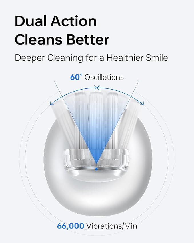 Laifen Wave Electric Toothbrush Oscillation &amp Vibration Sonic Electric Toothbrush for Adults with 3 Brush Heads IPX7 Waterproof Magnetic Rechargeable Travel Powered Toothbrush (Blue Aluminum All