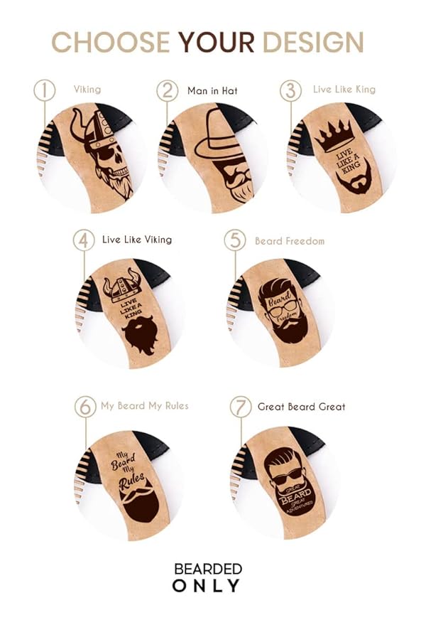 Beard Comb Personalized Gifts Anniversary Gift Wooden Brush Custom Comb Groomsmen Gift Hair Brush Pocket Brush Birthday Gift for Boyfriend (My Beard My Rules)