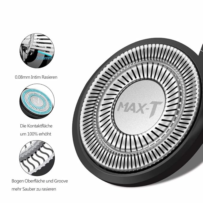 MAX-T Corded and Rechargeable Cordless Electric Shaver with Pop-Up Trimmer (Included Original Rotary Shaver Replacement Head and Wall Adapter)