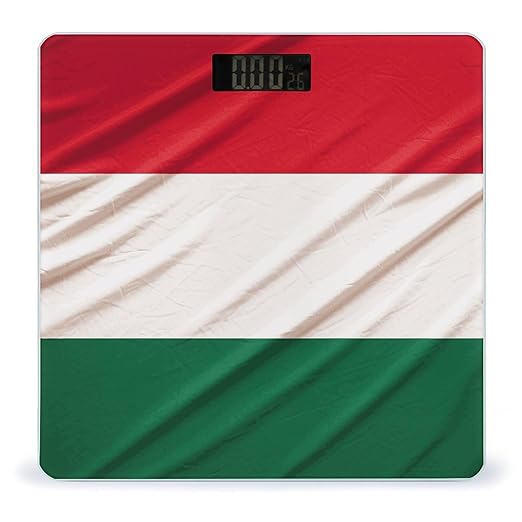 Italy Flag Bathroom Scale Automatic Power On/Off Body Scales LCD Backlight Display Square Digital Scale Rounded Corners Bathroom Scales for Home Bedrooms