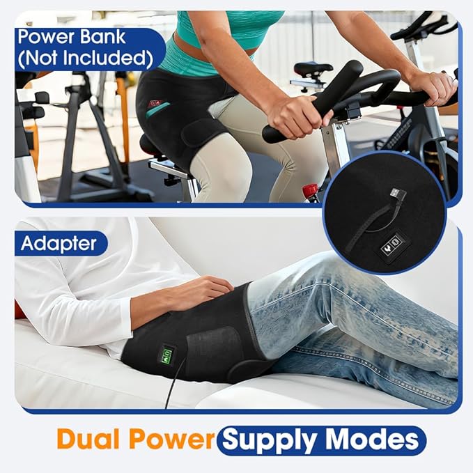 Aimery Hip Brace Red Light Therapy for Hip Pain in Menopausal WomenAdjustable Hip Support Wrap for Women3 Heat Levels Move Confidently &amp Sleep Through The Night (Black - Vibration)