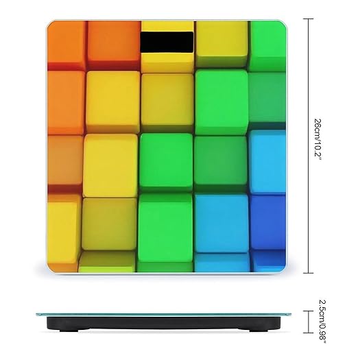 Smart Scale for Body Weight Automatic Switch Digital Bathroom Weighing Scale Rainbow Colorful Blocks