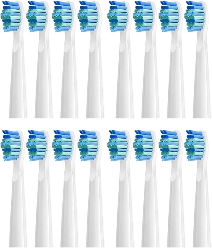 Compatible for Bitvae D2 Electric Toothbrush Replacement Heads 8/16pcs(White 16pcs)