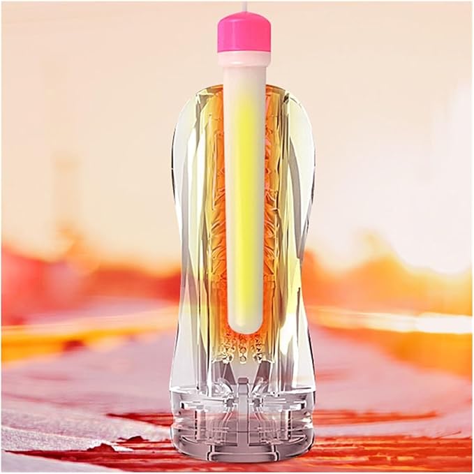 Easy to Clean Men's Relaxation Massager Transparent Silicone Material Relaxes Muscles to Improve Endurance Small and Portable(Orange)
