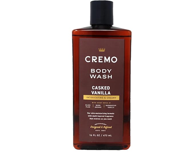 Cremo Body Wash Men Notes of Black Plum Warm Incense and Madagascar Vanilla Rich-Lathering Casked Vanilla 16 Fl Oz (Pack of 2)