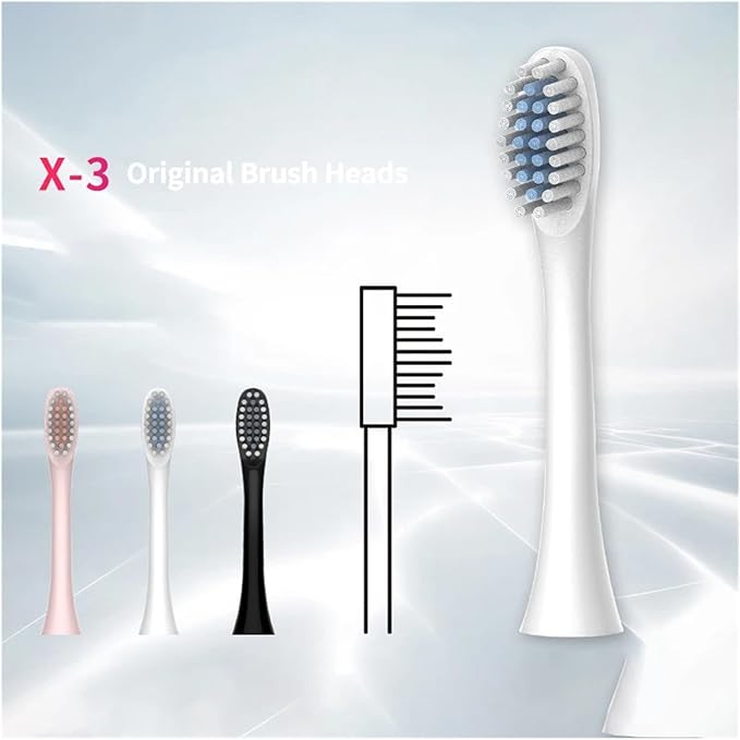 4pcs Replacement Toothbrush Heads Compatible for X-3 X-2 Sonic Electric Travel Box Tooth Brush Holder(Brown)