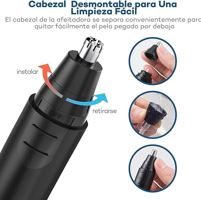 Ear and Nose Hair Trimmer for MenProfessional USB Rechargeable Nostril Nasal Hair Vacuum Cleaning System4 in 1 Lightweight Waterproof Hair and Beard Clippers Ideal Gift