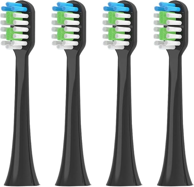 Compatible for Replacement Toothbrush Heads for Sarmocare S100 S200 S600 S700 S800 S900 S710 S820 S910 Electric for Hyundai X100(4pcs Black)
