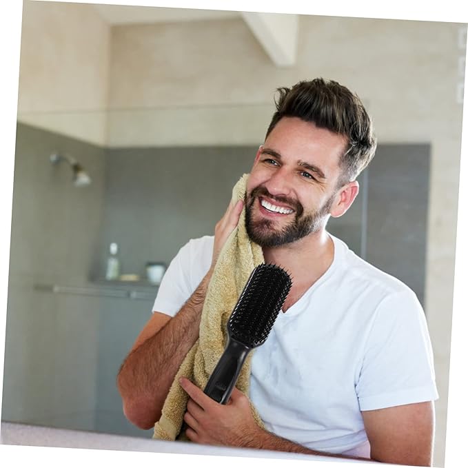 Mikinona Straightening Brush for Men Multi Functional Beard and Hair Styler with Temperature Settings Technology Safe Heating Tool for Smooth and Shiny
