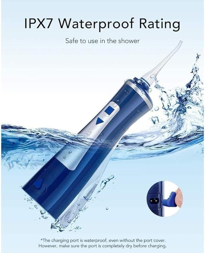 Water Flosser Portable Dental Oral Irrigator with 4 Modes Rechargeable Waterproof Teeth Cleaner for Home and Travel -220ml Detachable Reservoir