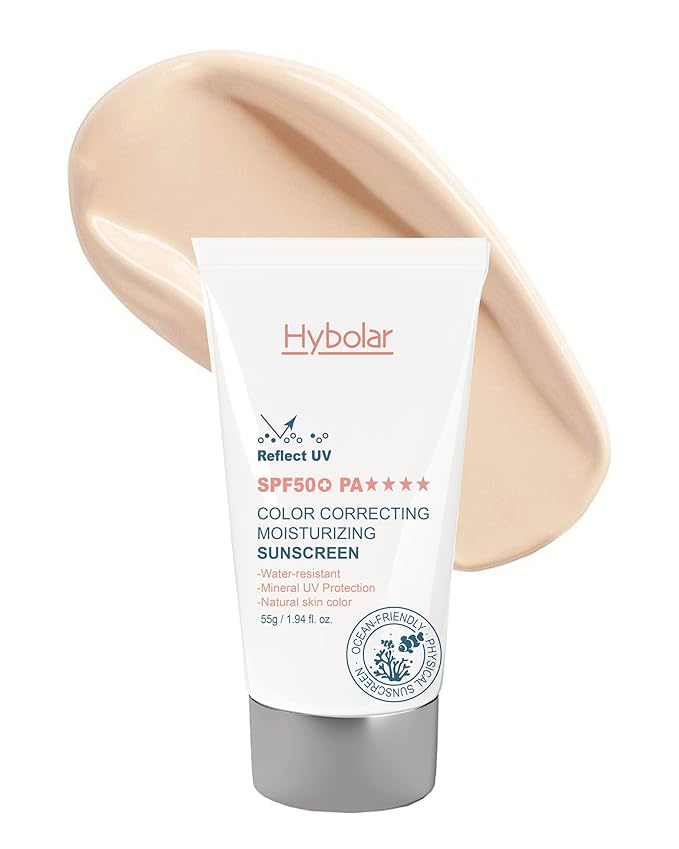 Tinted Mineral Face Sunscreen SPF 50 Broad Spectrum Non-Comedogenic with Vitamin C Skin Moisturizer for Sensitive Skin &amp Kids