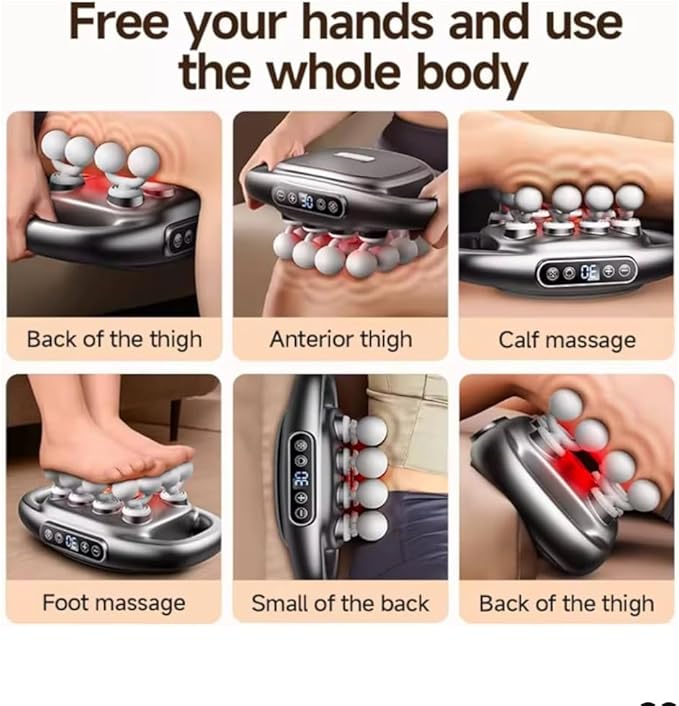 Msg - 16 Heads Deep Tissue Percussion Massager Anti Fatigue Device Red Light Quiet Therapy - Muscle Massage Gun for Back Shoulders Legs and Body Muscle Pain Relief