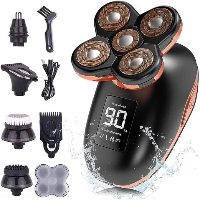 Electric Razor for Men 5D Floating Electric Shaver for Men 5 in 1 Shavers Bald Men Beard Trimmer Grooming Kit LED Display USB Rechargeable