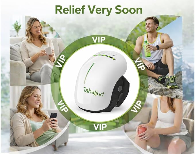 Heated | Massager for Pain Relief | Electric Knee | Therapy Device with Heat | Vibration &amp Adjustable Straps | Knee Pain Relief Massager for Arthritis | Joint Pain | Muscle Recovery
