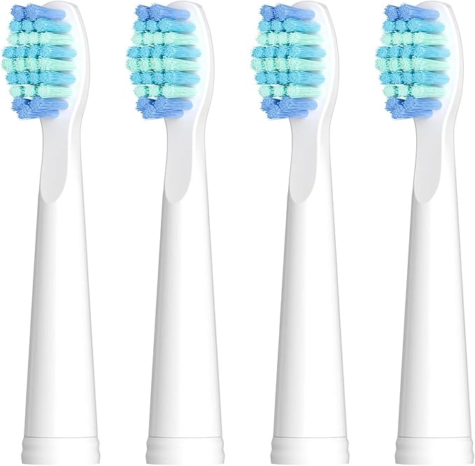 SG-D010 Replacement Brush Heads for SG-575 SG-958 and SG-551 Electric Toothbrush - Soft Bristles 4-Pack Deep Clean(SG-D010White)