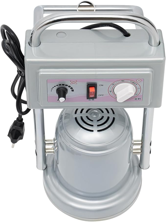 Hooded Stand Up Hair Bonnet Dryer Salon Hair Perming Machine Orbiting Rotating Hair Processor with Rolling Base for Beauty Salon or Home Use 360 Degree Rotation Compatible Silver