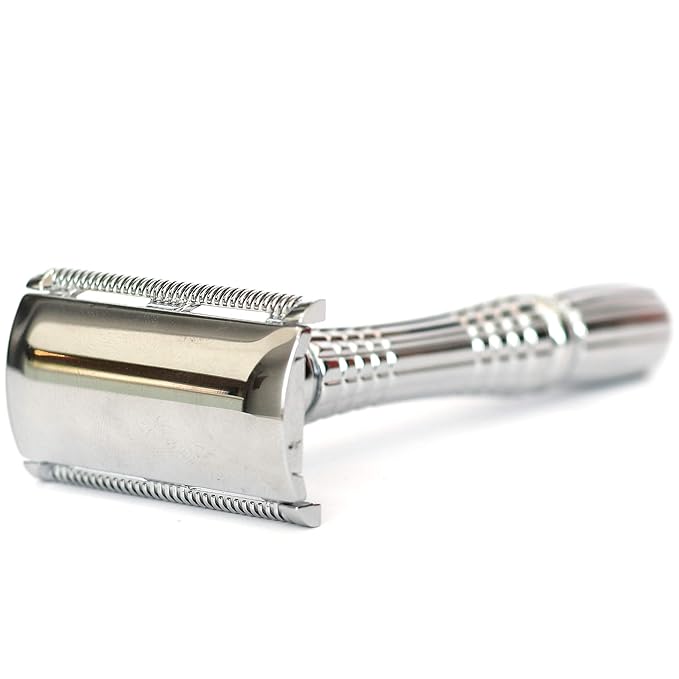 Double Edge Safety Razor for Shaving: Metal Handle Reusable Suitable for Men and Women. Eco Friendly Minimalist Plastic-Free Packaging.