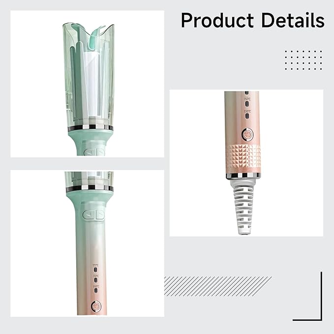 8-Second Wand Curling Hair Curler Hair Automatic For Hairdos Effortless Ceramic Safe Styling Curling Iron Gradient Mint Green Power 30W With Us Plug Beginner-Friendly