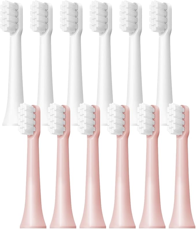 6/12Pcs Replacement Brush HeadsCompatibility for XIAOMI MIJIA T100 Mes603 Electric Toothbrush Vacuum Soft Bristle Suitable Nozzles(T100-PK-12PCS)