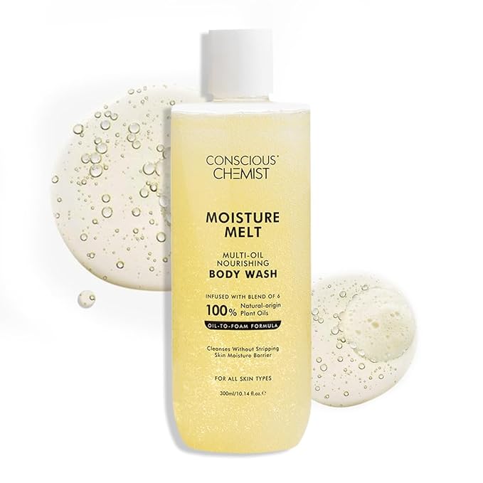 Conscious Chemist® Multi-Oil Body Wash Shower Gel | 300ml | Moisturizing Body Wash for Men &amp Women | Hydrates Dry Skin Enhances Glow &amp Softness | Gentle Formula Suitable for All Skin Types