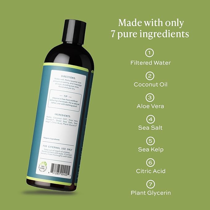 Aleavia Body Cleanse – Organic &amp All-Natural Prebiotic Body Wash with Organic Cucumber and Bitter Melon – Nourish Your Skin Microbiome – 16 Oz