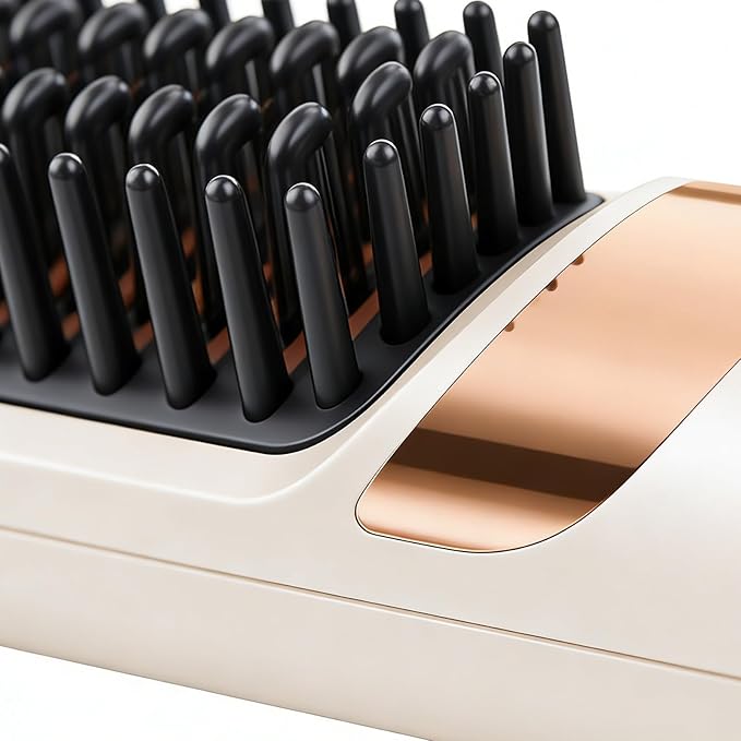 Hair Straightener Brush Portable Rechargeable Cordless Hair Straightener - Female Hairstyle Brush and Curling Comb | For Daily Use Travel Ladies Teens Home Salon Office Business