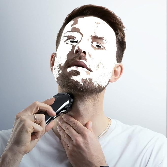 Electric Razor for Men USB Rechargeable Men’s Electric Shaver for Rotary Shaving with Pop-up Trimmer