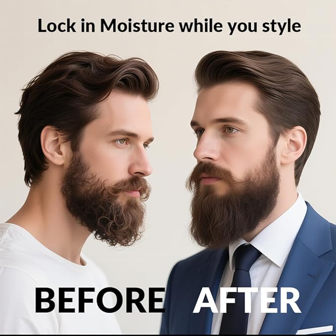 Beard Straightener for Men - Heated Beard Brush with Ionic &amp Anti-Scald Technology 5 Temp Settings Beard Comb for Curly &amp Coarse Hair - Travel Friendly Grooming Tool &amp Gift for Him