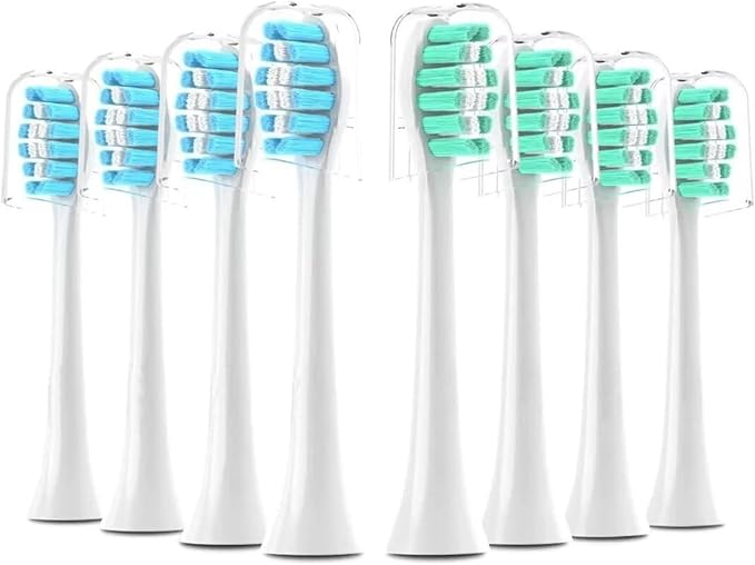 8Pack Replacement Toothbrush Heads Compatible with Phlps Soni Care Heads(4 Green 4 Blue)