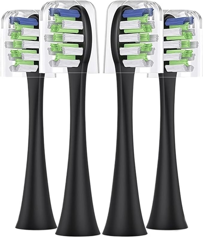 4 Pcs/lot Toothbrushes HeadCompatible for Sarmocare S100 and S700 Ultrasonic Electric Toothbrush Fit(4pcs Black-B)