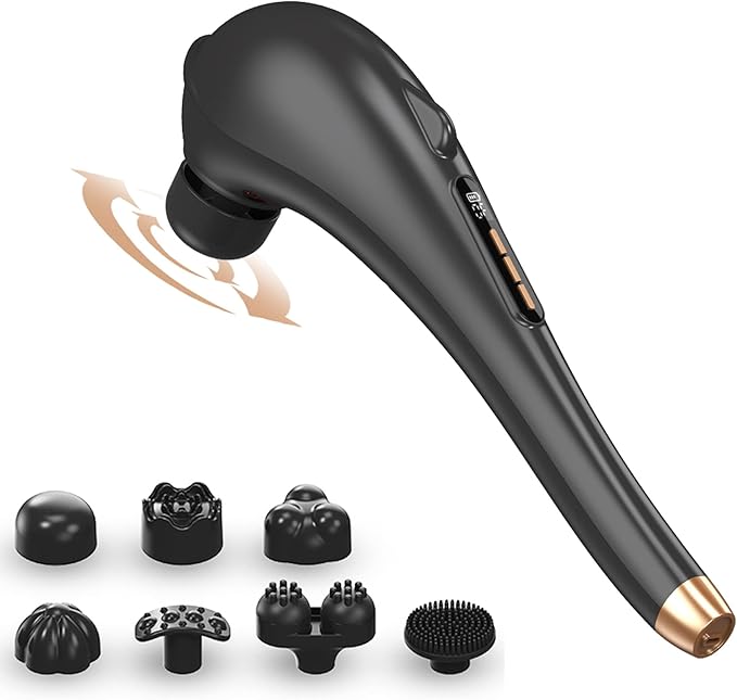 Back Massager for Pain Relief Portable Cordless Massager with Type-C Charging Deep Tissue Back Massage Machine Hand Held Massage Tool Body Relaxation Handheld Rechargeable