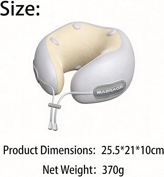 Neck Massager with Heat Rechargeable Heated Vibrating Massage Pillow Portable Neck Massager for Long Journeys on Planes and in Cars and for Office naps (Blue)