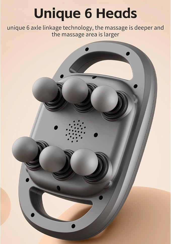 Yoidesu Massage Gun Deep Tissue Percussion Massager with 6 Heads 20 Levels 6 Massage Modes for Back Neck Leg Full Body Muscle Pain Relief Black