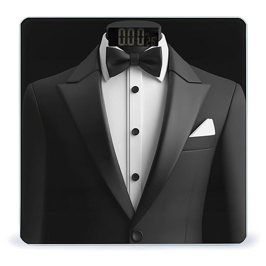 Smart Scale for Body Weight Automatic Switch Digital Bathroom Weighing Scale Black Tuxedo