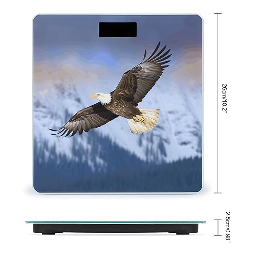 Bald Eagle Flying Scale for Body Weight Highly Accurate Digital Bathroom Body Scale Digital Bathroom Scales for People Anti-Slip Large LCD Display Smart Scales