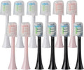 Compatible for SOOCASX3U/X3Pro/X5/V1/D2/D312pcs Replacement Brushs Electric Toothbrush(SHUSHI-WH4PK4BK4)