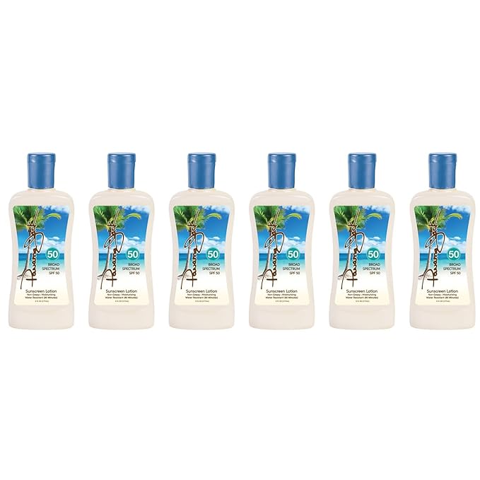Panama Jack Sunscreen Lotion - SPF 50 Broad Spectrum UVA/UVB Suntan Protection PABA Paraben Gluten &amp Cruelty Free Water Resistant 6 FL OZ (Pack of 6)